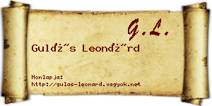Gulás Leonárd névjegykártya